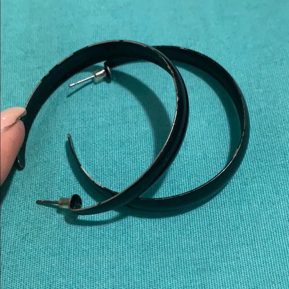 Black hoop earrings